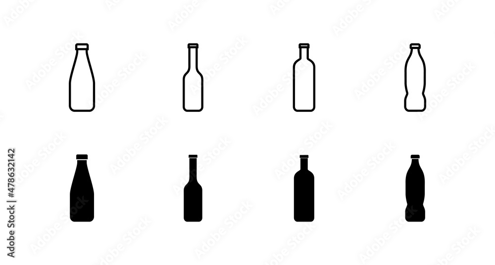 Bottle icons set. bottle sign and symbol Bottle icons set. bottle sign and symbol