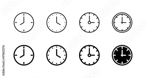 Clock icons set. Time sign and symbol. watch icon