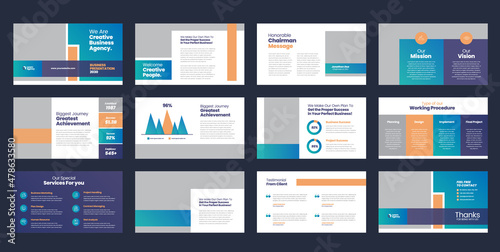 Business Presentation Brochure Guide Design or Pitch Deck Slide Template or Sales Guide Slider