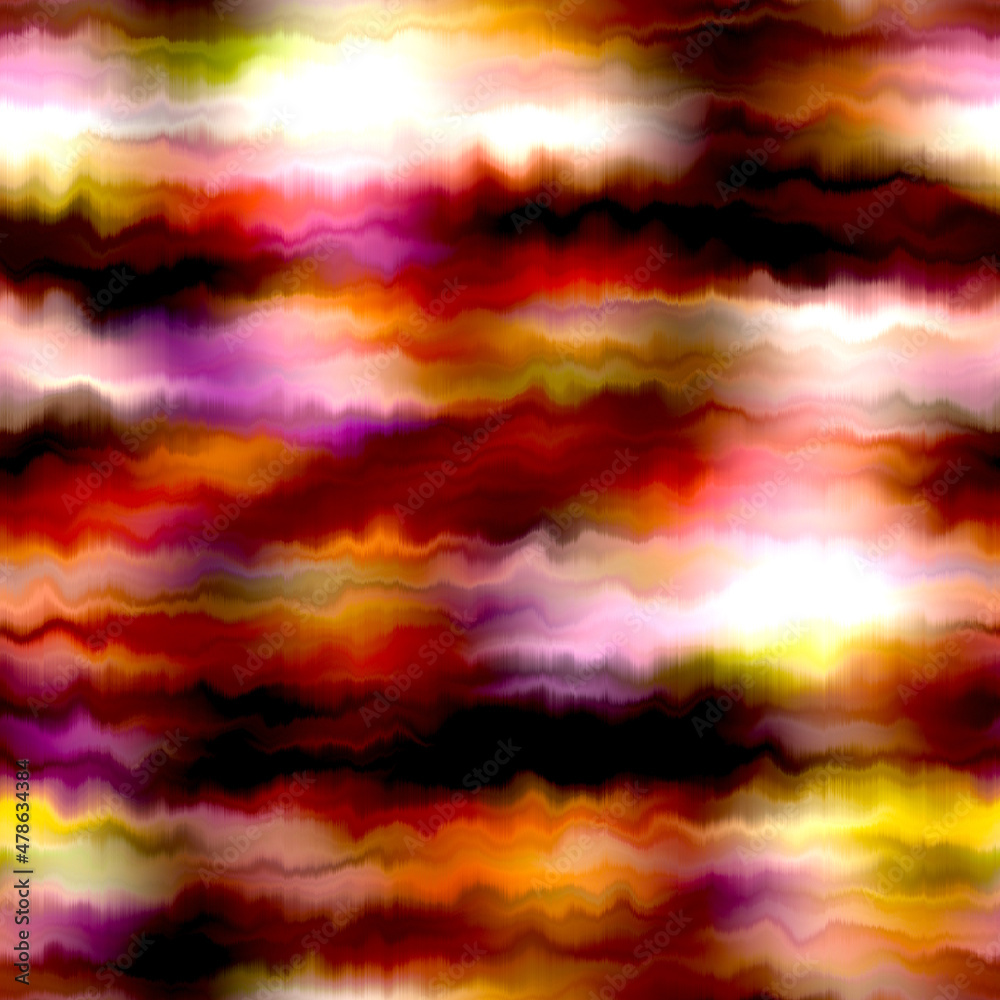 Bleed stripe summer tie dye batik beach wear pattern. Seamless variegated gradient space dyed shibori effect. Washed out painterly trendy fashion print background. Bleed stripe summer tie dye batik beach wear pattern. Seamless variegated gradient space dyed shibori effect. Washed out painterly trendy fashion print background.