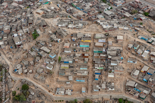 Quadro em tela Slum District of Capital City Lima Peru