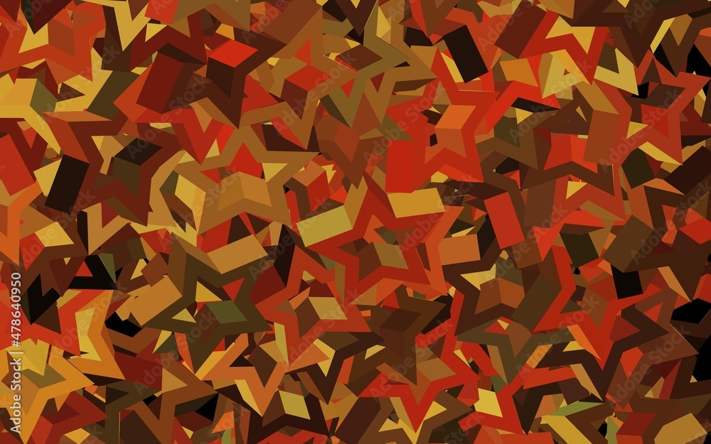 Obraz premium Dark Orange vector background with colored stars.