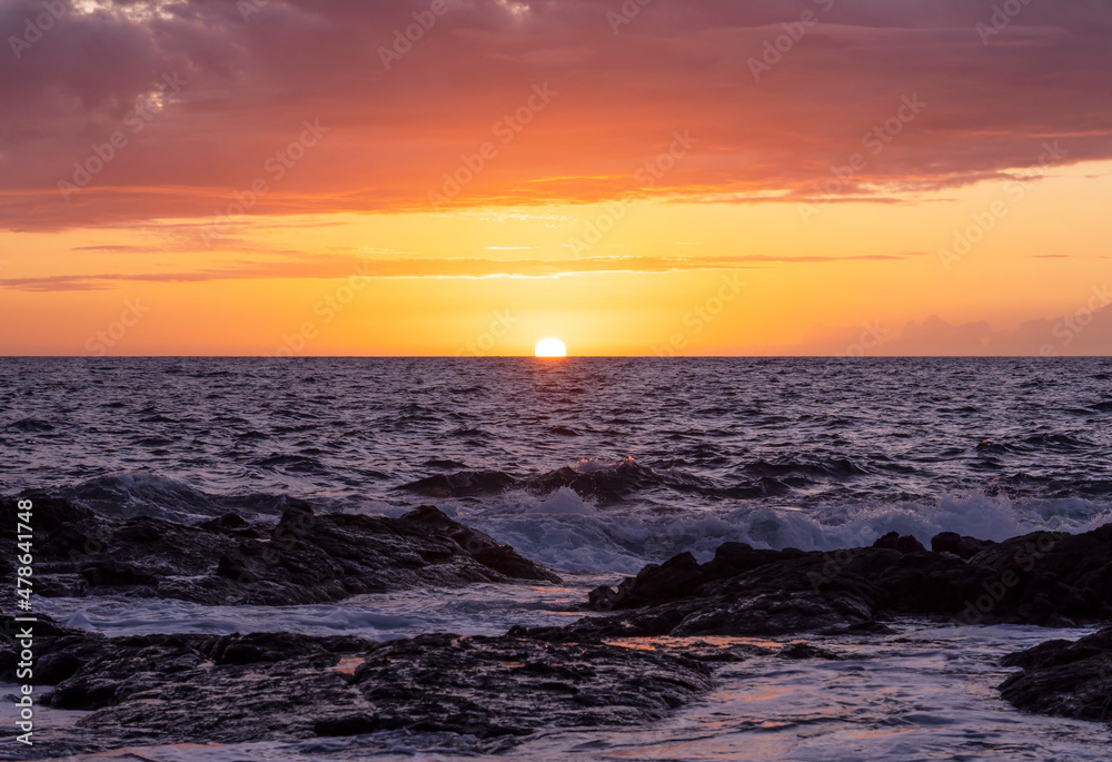 The majestic sunset at Big Island, Hawaii The majestic sunset at Big Island, Hawaii