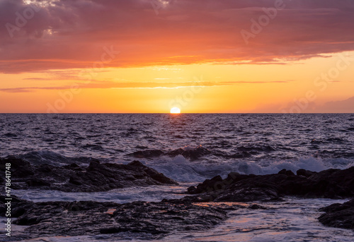 The majestic sunset at Big Island  Hawaii