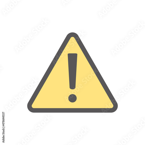 Light colored warning icon. An exclamation icon that can be used for caution. Vectors.