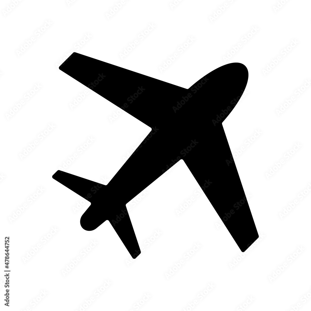 Silhouette icon of airplane. Passenger plane vector. Silhouette icon of airplane. Passenger plane vector.