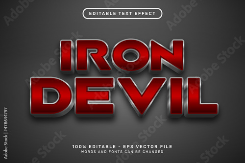 iron devil 3d text effect and editable text effect