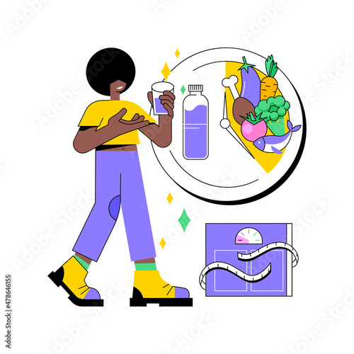 Intermittent fasting abstract concept vector illustration. Weight-loss diet, healthy food, meal plan, eating window, fasting schedule, metabolic health, sports nutrition abstract metaphor.