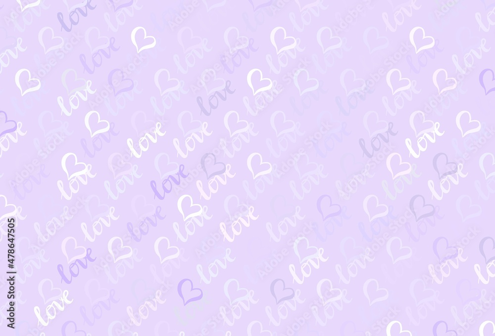 Light Purple vector background with hearts. Light Purple vector background with hearts.