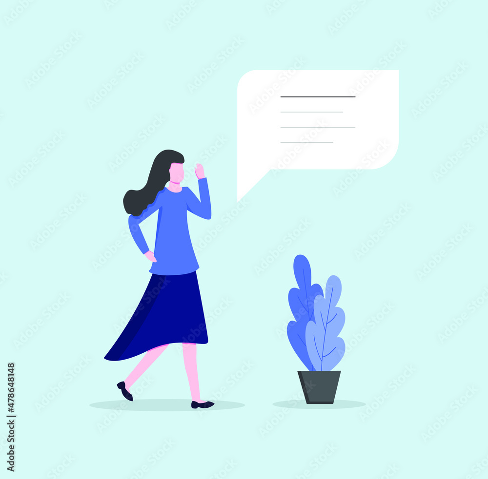 A girl is thinking idea in thesis. Graduate of educational institution celebrating victory. Vector colorful illustration. A girl is thinking idea in thesis. Graduate of educational institution celebrating victory. Vector colorful illustration.