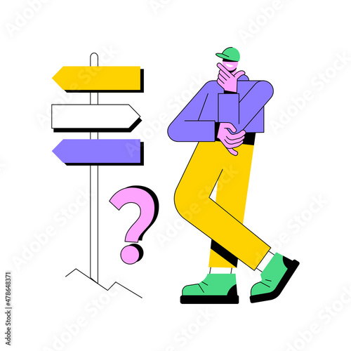 Decision making abstract concept vector illustration. Problem solving skill, leadership, decision-making framework, tree analysis, rational approach, business management abstract metaphor.