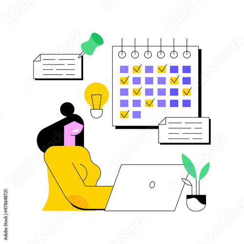 Regular blog posts abstract concept vector illustration. Content marketing service, digital agency website, UI element, navigation menu, blog post production, regular posting abstract metaphor.
