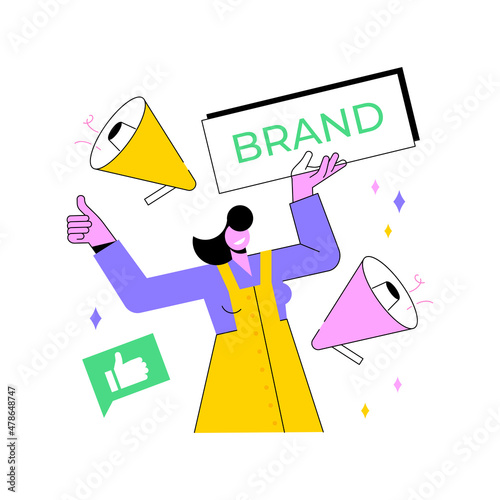 Brand name abstract concept vector illustration. Naming agency, brand identity system, branding service, launching a new product, name generation, creative marketing positioning abstract metaphor.