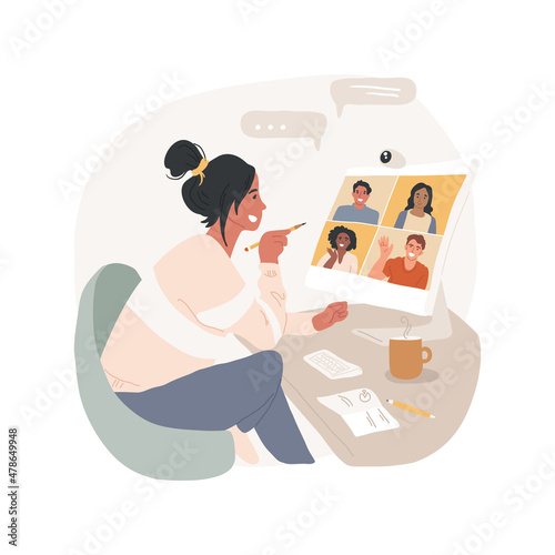 Student collaboration tool isolated cartoon vector illustration. Online student collaboration tool, virtual learning space, uploading assignment school, interactive software cartoon vector.