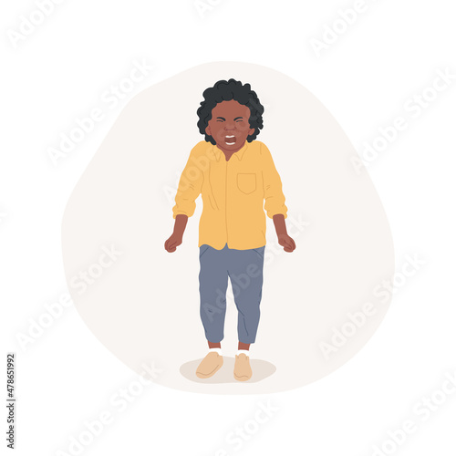 Anger isolated cartoon vector illustration. Little boy feeling angry and shouting, basic people emotions, kids psychology, socio-emotional development, child lifestyle cartoon vector.