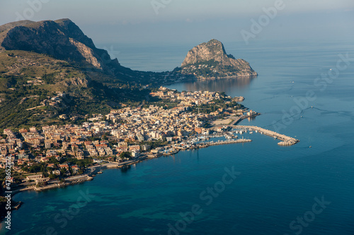Fototapeta Naklejka Na Ścianę i Meble -  Marina and Town of Porticello Santa Flavia Sicily Italy