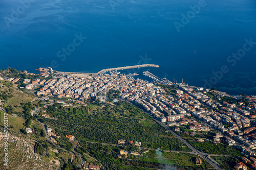 Marina and Town of Porticello Santa Flavia Sicily Italy