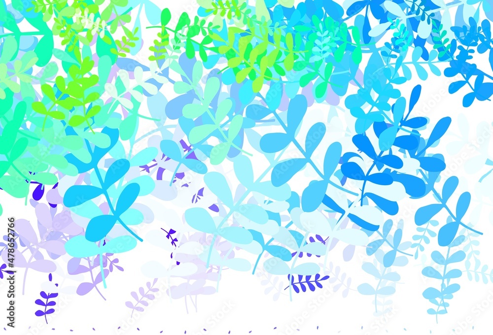 Light Blue, Green vector abstract design with leaves. Light Blue, Green vector abstract design with leaves.