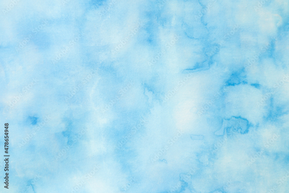 Obraz premium 青色水彩絵の具の背景テクスチャ