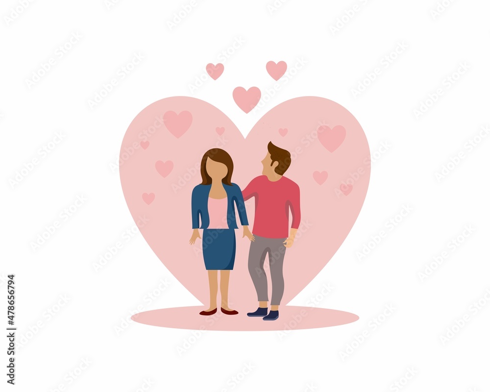 Romantic date flat modern design illustration Romantic date flat modern design illustration