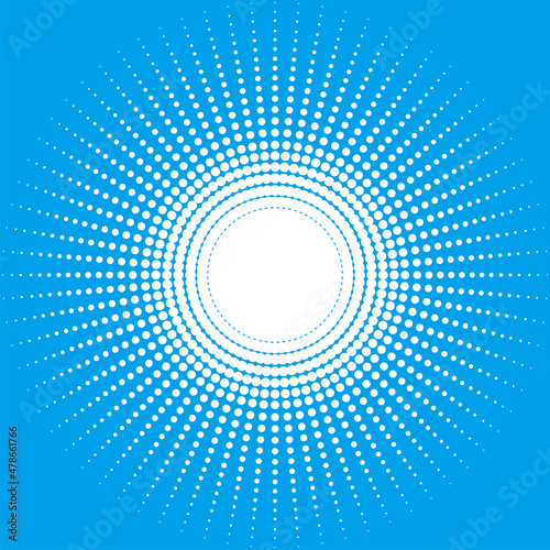 ジオメトリック 円形のドットのグラデーション ハーフトーンスクリーンパターンの背景イラスト ネガ Radiation background
