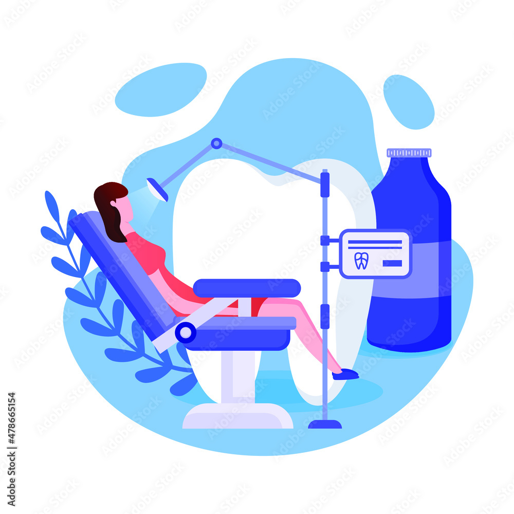 Vector Illustration on the theme Dentist day. Greeting card Happy Dentist day. Modern flat design.