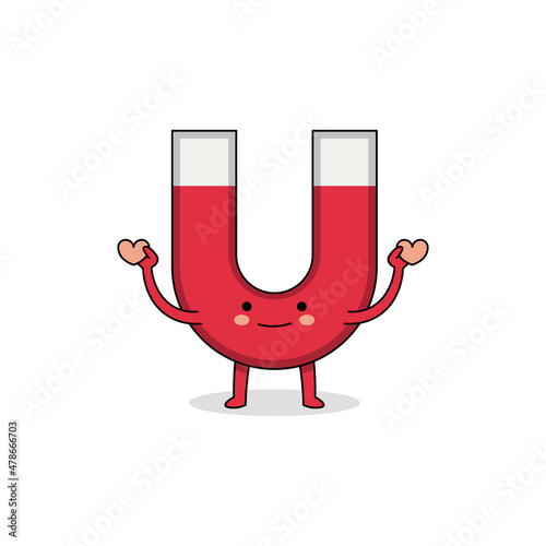 Cute magnet cartoon character spreading love