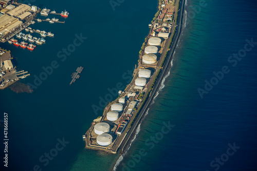 Shipping Port and Industry Capital City Papeete on Tahiti French Polynesia