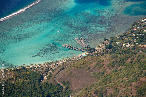 Seaside Resort on Moorea Island French Polynesia © Overflightstock