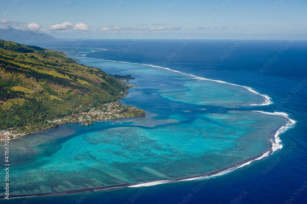 Tropical Islands of French Polynesia. Capital City Papeete on Tahiti