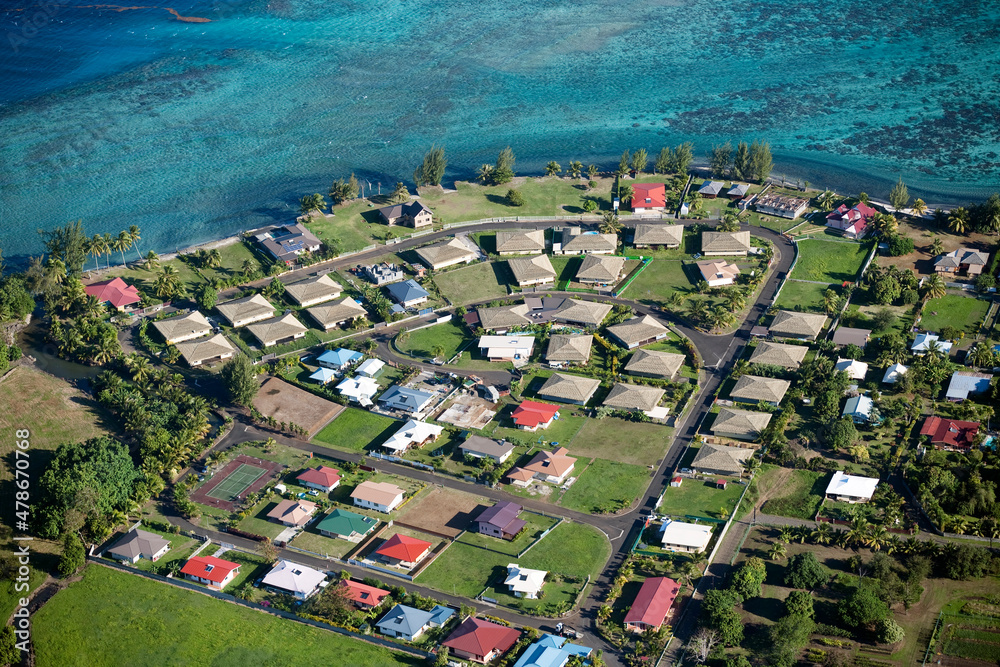 Tahiti Residential Area Tropical Islands of French Polynesia