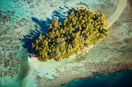 Reef and Small Island Tropical Tahiti Islands of French Polynesia
