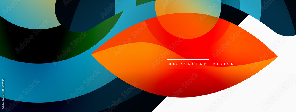 Creative geometric wallpaper. Minimal abstract background. Circle wave and round shapes composition vector illustration for wallpaper banner background or landing page Creative geometric wallpaper. Minimal abstract background. Circle wave and round shapes composition vector illustration for wallpaper banner background or landing page