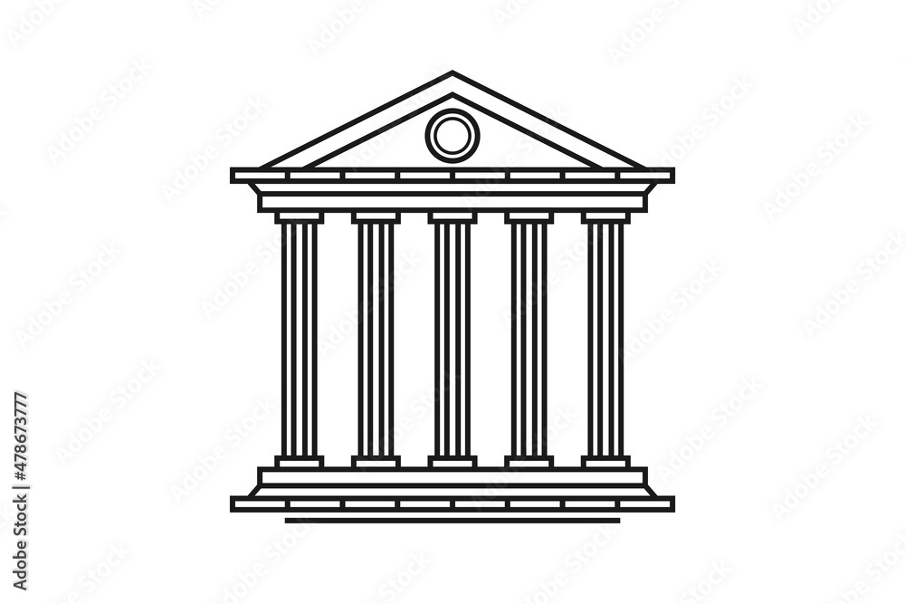
Ancient Pillar Columns Greek Rome Athens Historical Building logo design