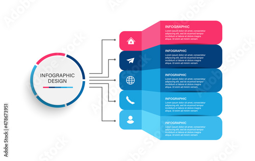Steps business timeline infographic template design