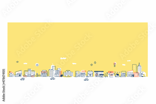 ビルや住宅や店のある街並み