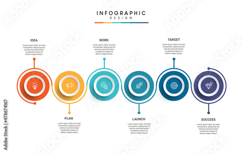 Steps business timeline infographic template design