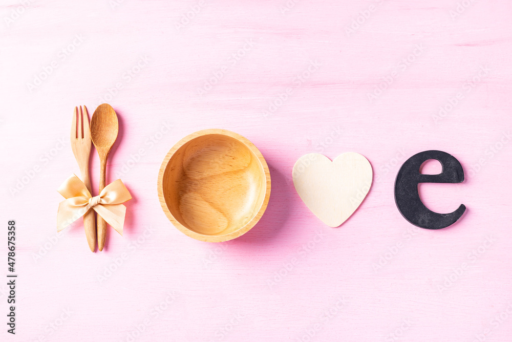 Fototapeta premium Love concept on pink background, Valentine day