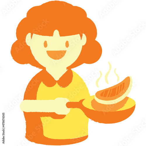 mom cooking pancake
