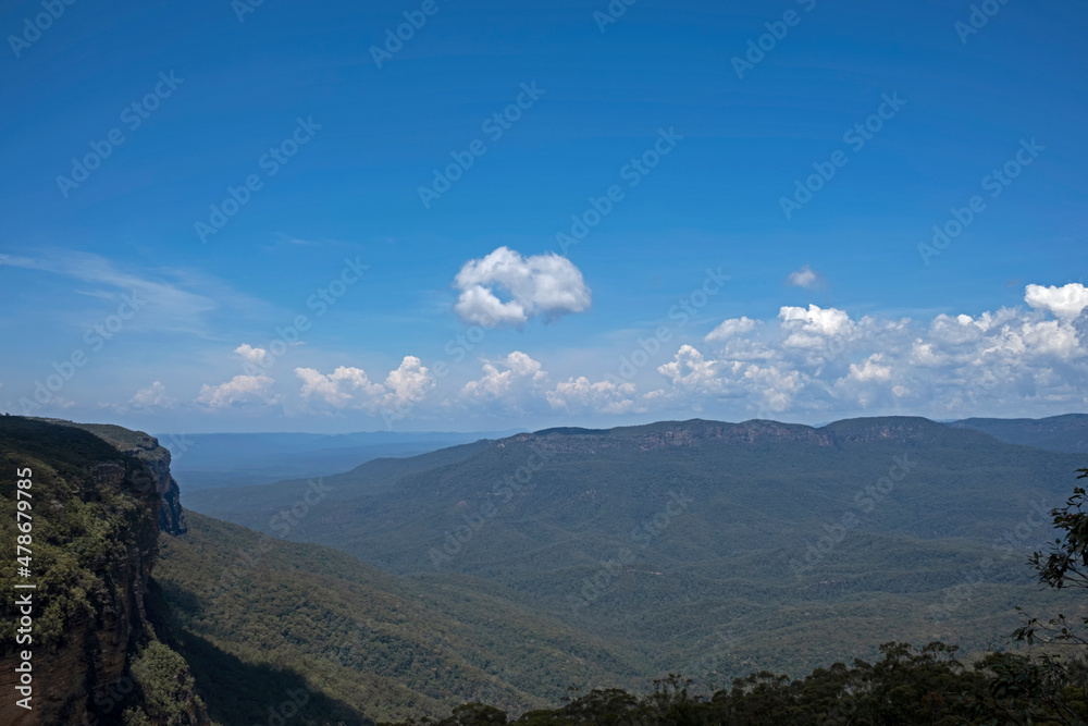 mountains and clouds view from Wentworth Falls, Blue Mountains NSW, Australia mountains and clouds view from Wentworth Falls, Blue Mountains NSW, Australia