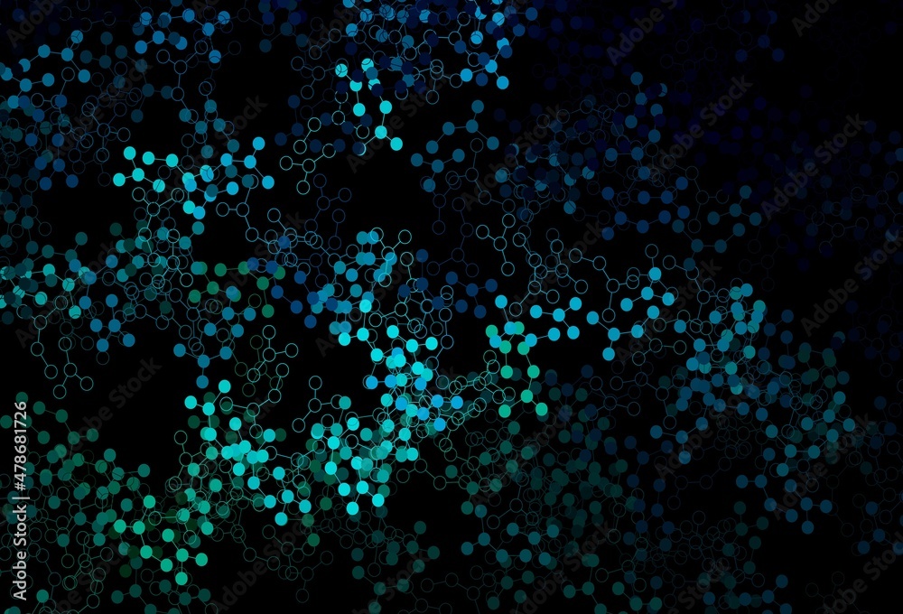 Dark Blue, Green vector pattern with artificial intelligence network. Dark Blue, Green vector pattern with artificial intelligence network.