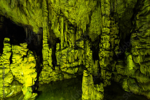 Ancient Minoan sacred Psychro cave where god Zeus was born. crete, Greece photo