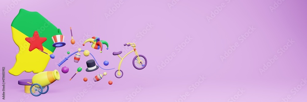 3d rendering of festivals and circus entertainment in French Guiana for social media 3d rendering of festivals and circus entertainment in French Guiana for social media