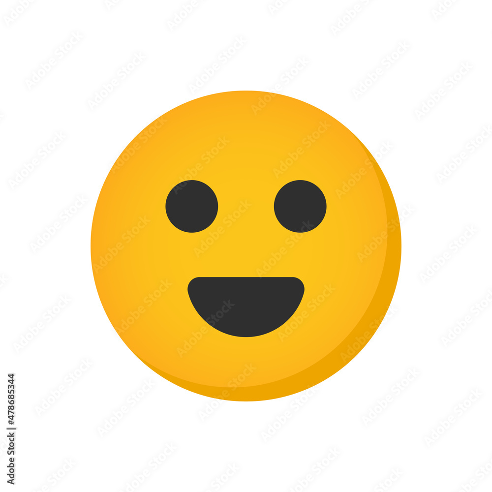 Joyful emoji. Happy face icon vector illustration.