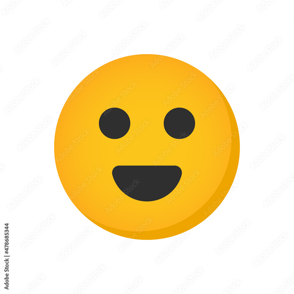Fototapeta premium Joyful emoji. Happy face icon vector illustration.