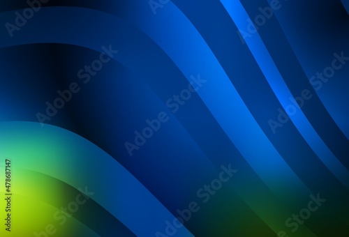 Dark Blue, Green vector background with wry lines.