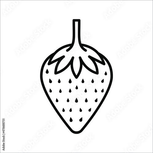Garden strawberry fruit vector icon for food apps and websites on white background