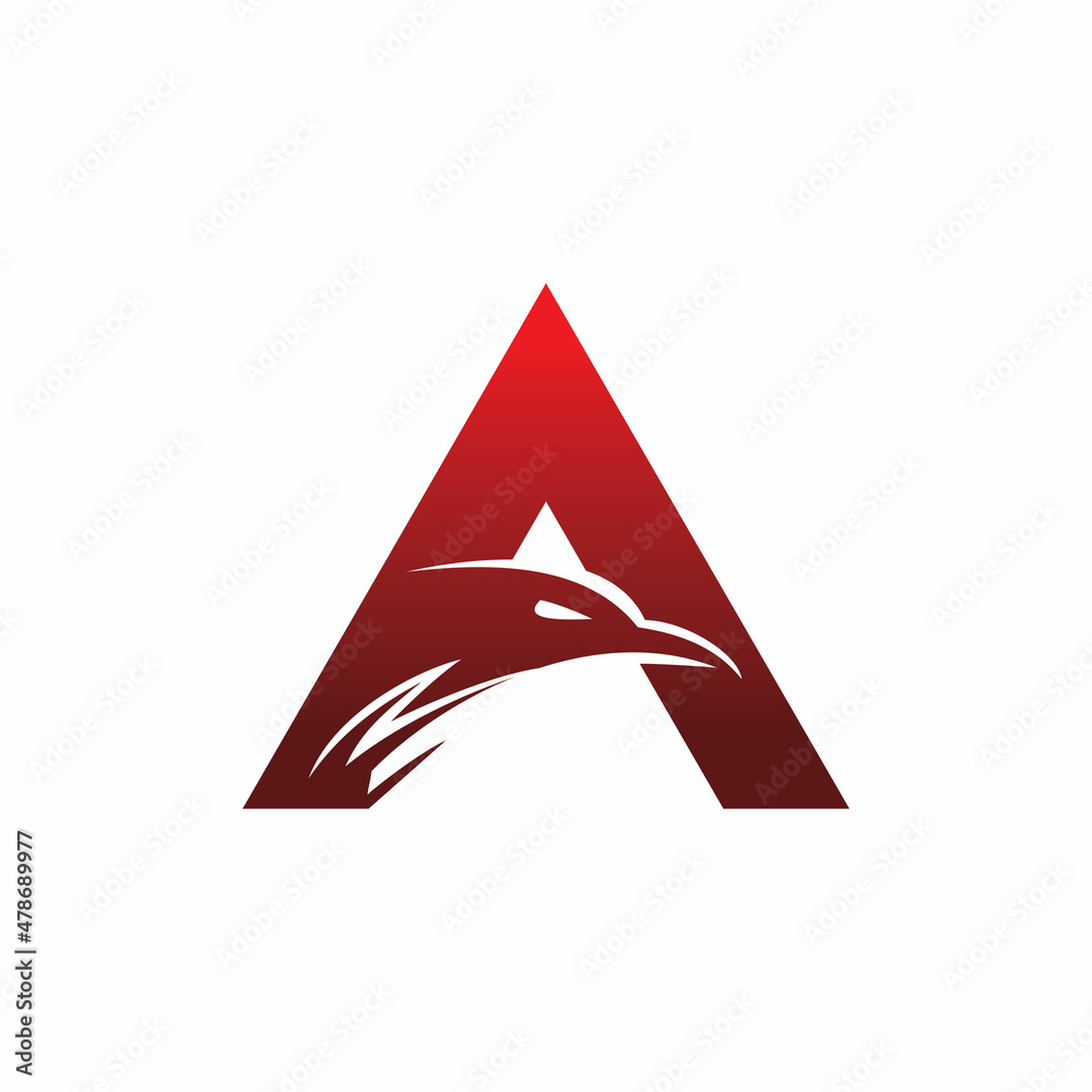 Fototapeta premium a letter eagle logo design