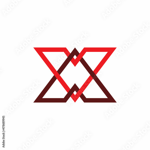 x letter red diamond logo design