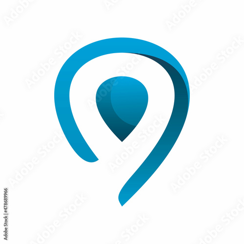blue point pin logo design